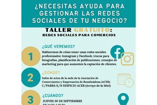«Redes sociales para comercios»: Taller gratuito el 30 de septiembre
