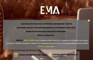 Taller ‘Planificación fiscal para autónomos, empresarios y grupos’, el 20 de febrero en ACEB