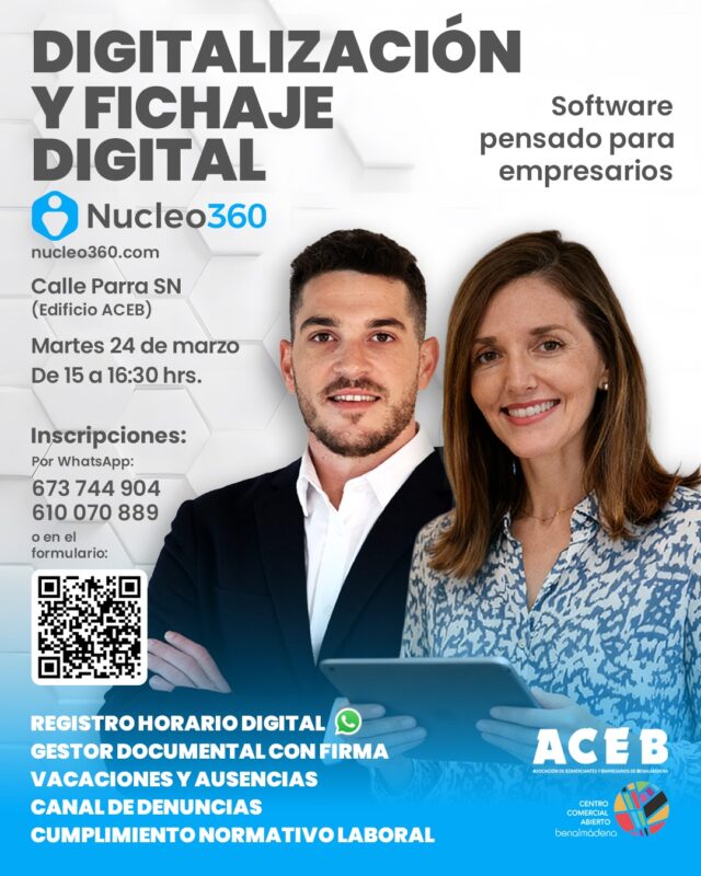 Cartel taller registro horario digital 24.03.26
